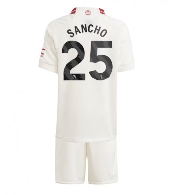 Manchester United Jadon Sancho #25 Tredje Kläder Barn 2023-24 Kortärmad (+ Korta byxor)
